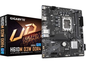 GIGABYTE H610M D3W DDR4 Motherboard - Supports 14th Gen. Intel Core CPUs, 5+1+1 phases VRM, up to 3200MHz DDR4, 1xPCIe 3.0 M.2, 1GbE LAN, USB 3.2 Gen 1