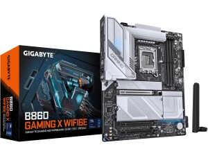GIGABYTE B860 GAMING X WIFI6E Motherboard - Intel Core Ultra Series CPUs, 12+1+2+1 Phases VRM, up to 9066MHz DDR5, 1xPCIe 5.0 + 2xPCIe 4.0 M.2, 2.5GbE LAN, WIFI 6E, USB4