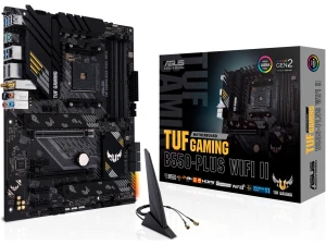 ASUS TUF Gaming B550-PLUS (WI-FI), AMD B550 (Ryzen AM4) ATX motherboard (PCIe 4.0, dual M.2, 10 DrMOS, DDR4 4400, Intel WiFi 6, 2.5 Gb Ethernet, HDMI, DisplayPort, USB 3.2 Gen 2 Type-A and Type-C)