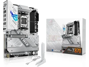 ASUS ROG Strix X870-A Gaming WiFi, AMD ATX motherboard, 16+2+2 power stages, DDR5 slots, four M.2 slots, PCIe 5.0 with full support for next-gen GPUs, WiFi 7, USB 20Gbps w/ PD 3.0 up to 30W