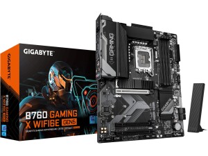 GIGABYTE B760 GAMING X WIFI6E GEN5 Motherboard - Supports 14th Gen. Intel Core CPUs, 8+1+1 phases VRM, up to 5600MHz DDR5, 3xPCIe 4.0 M.2, Wi-Fi 6E, 2.5 GbE LAN, USB 3.2 Gen 2