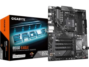 Gigabyte B550 EAGLE Motherboard - AMD Ryzen 5000 G-Series CPUs, 10+3+1 Phases VRM, up to 3200MHz DDR4, 1xPCIe 4.0 + 1xPCIe 3.0 M.2, 1GbE LAN, USB 3.2 Gen 2