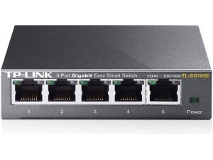 TP-Link TL-SG105E Managed 5-Port Gigabit Network Switch, 5x 10/100Mbps Ports, High Power Ethernet Splitter, Support QoS VLAN IGMP Snooping, Silent Operation, Traffic Port Prioritization