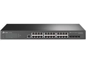 TP-Link SG3428 24-Port Gigabit L2+ Managed Switch, 24x RJ45 + 4x SFP Network Switch, 56 Gbps Ethernet Spliter, VLAN/QoS/ACL, Fanless, Static Routing, Omada Centralized Cloud Management, Metal Case
