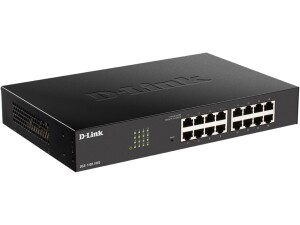 D-Link DGS-1100-16V2 - 16-Port Gigabit Smart Managed Switch with VLAN support, layer 2 features, QoS, 802.3az EEE, Fanless , Black