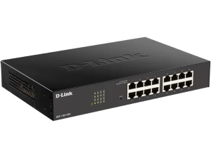 D-Link DGS-1100-16V2 - 16-Port Gigabit Smart Managed Switch with VLAN support, layer 2 features, QoS, 802.3az EEE, Fanless , Black