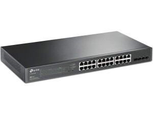 TP-Link SG2428P 28 Port Gigabit PoE Smart Switch, 24x Gigabit PoE ports and 4x SFP slots, 802.3af-at 30W, 250W Total Budget, Network Switch, Power Saving, Metal Case, Ethernet Splitter