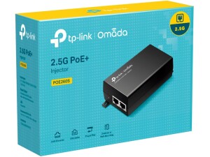 TP-Link Omada 2.5G PoE+ Injector, 2.5 Gbps Ports, 30W Power Output, Wall-Mounting Design