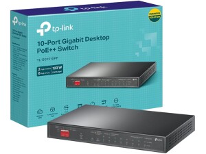 TP-Link 10-Port Gigabit Desktop Switch with 6-Port PoE+ and 2-Port PoE++,Supports PoE Power up to 123 W,Auto Recovery,Compliance with IEEE 802.3af/at/bt,Durable Metal Casing,Plug and Play(TL-SG1210PP)