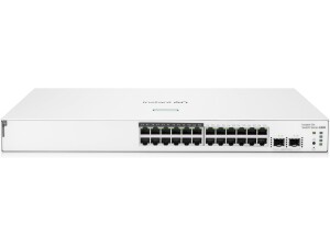 HPE Networking Instant On Switch Series 1830 24-Port Gb Smart-managed Layer 2 Ethernet Switch with PoE | 24x 1G | 2x SFP | 12x CL4 PoE (195W) | Fan-less | UK Cord (JL813A#ACC)