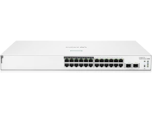 HPE Networking Instant On Switch Series 1830 24-Port Gb Smart-managed Layer 2 Ethernet Switch with PoE | 24x 1G | 2x SFP | 12x CL4 PoE (195W) | Fan-less | UK Cord (JL813A#ACC)