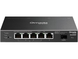 TP-Link SG2206MP Ethernet Splitter with PoE,5 Gigabit RJ45 ports Network Switch, Centralised Cloud Management via Omada APP, Fanless,Plug and Play, Energy-Saving,Desktop/Wall Mounting Design