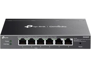 TP-Link ES206GP 6 Port Gigabit PoE Network Switch, 4x PoE+ Ports, 65W Total Budget, Network Switch, Omada Ethernet Switch, Ethernet Splitter, Metal Case, Easy Cloud Managment, Silent operation