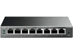 TP-Link TL-SG108PE 8 Port Gigabit PoE+ Switch, 4x PoE+ Ports (Up to 64W) Easy Smart Network Switch, VLAN, QoS, Fanless Design, low energy consumption