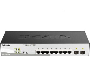 D-Link DGS-1210-10P 10-Port Smart Managed Gigabit PoE Switch, 8 x 10/100/1000BASE-T PoE, 2 x 100/1000 Mbps SFP Black, Power Budget 65 W