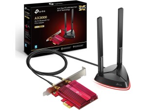 TP-Link Archer TX3000E AX3000Mbps WiFi 6 Bluetooth 5.3 PCIe Adapter with Two Antennas, Intel AX200 WiFi Adapter for PC, PCIe Network Interface Card for Desktop, Low-Profile Bracket Included