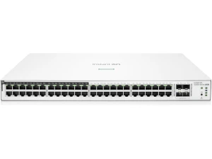 HPE Networking Instant On Switch Series 1830 48-Port Gb Smart-managed Layer 2 Ethernet Switch with PoE | 48x 1G | 4x SFP | 24x CL4 PoE (370W) | Fan-less | UK Cord (JL815A#ACC)