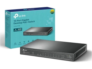 TP-Link TL-SG1210P 10-Port Gigabit Desktop Switch with 8 Port PoE+ Ethernet Switch ( 30W/PoE port and 63W for all PoE ports, No Configuration Required)
