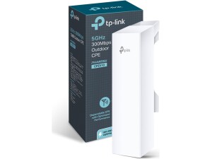 TP-Link 5GHz N300 Long Range Outdoor CPE for PtP and PtMP Transmission | Point to Point Wireless Bridge | 13dBi, 15km+ | Passive PoE Powered w/Free PoE Injector | Pharos Control (CPE510) White