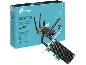 TP-Link Archer T4E AC1200Mbps Dual-Band Wireless WiFi Adapter for PC with Two Antennas, PCIe WiFi Card for Desktop, Low-Profile Bracket Included, Supports Windows 11/10/8.1/8/XP (32/64 bit)