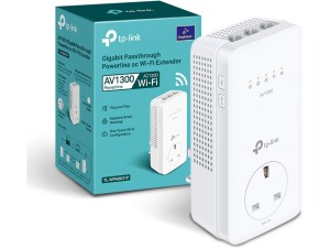 TP-Link TL-WPA8631P AV1300Mbps WiFi Extender Booster, Dual-Band WiFi Extender, 3x Gigabit Ports, Gigabit Passthrough Powerline Up To 867 Mbps on 5 GHz and 300 Mbps on 2.4 GHz, 2x 2 MIMO, Plug and Play