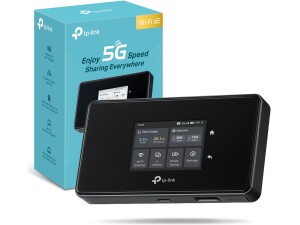 TP-Link M8550 Mobile 5G Router with Sim Slot, AXE3600 WiFi 6E,Tri Band Mifi,Touch Screen, Gigabit Port, Portable WiFi, VPN Encryption, Type C/Antenna Interface,Rapid Charge