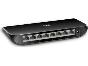 TP-Link TL-SG1008D, 8 Port Gigabit Ethernet Network Switch, Ethernet Splitter, Hub, Desktop and Wall-Mounting, Plastic Case, Plug and Play, Energy-Saving, Black