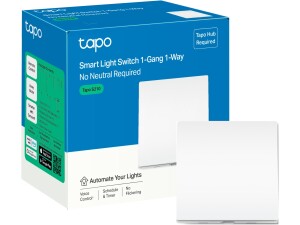 Tapo S210 Smart Light Switch 1 Gang 1 Way, Remote Control Smart Switch, Voice Control, Away Mode, No Neutral Needed, Battery Included, Alexa Light Switch, Work with Alexa and Google, Tapo Hub Required