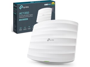 TP-Link EAP225 Access Point, AC1350 WiFi Dual Band Wireless Access Points, Gigabit Ethernet Port Support 802.3af/Passive PoE, Omada Mesh, Easily Mount to Wall or Ceiling, Free Controller Software