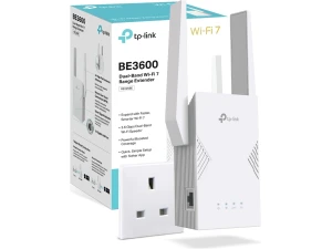 TP-Link RE225BE BE3600 WiFi Extender Booster,WiFi 7 Dual Band WiFi Booster with Ethernet Port,WiFi Extender with MLO/4K-QAM/Roaming,EasyMesh Internet Booster,APP control,Plug and Play