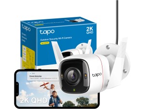Tapo C320WS 2K QHD Wireless and Wired Security Camera Outdoor, IP66, Person/Vehicle Detection, Starlight Colour Night Vision, Cloud and Local Storage, Works With Alexa and Google, No Monthly Fee