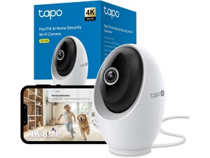 Tapo C260 4K 8MP WiFi Home Security Camera, 18x Digital Zoom, Face Recognition, Smart AI Detection, Indoor CCTV Camera, Night Vision, Wide Range Movement, Works with Alexa and Google and SmartThings