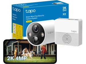 Tapo 2K QHD Wireless Outdoor Security Camera, 1-Cam with Hub included, 180-Day Rechargeable Battery, 4MP, Colour Night Vision, AI Detection, SD Storage, Works with Alexa & Google C420S1