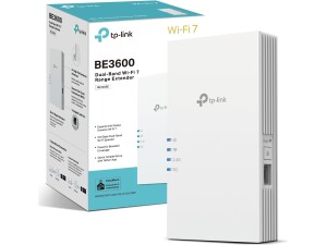 TP-Link RE220BE BE3600 WiFi Extender Booster,WiFi 7 Dual Band WiFi Booster with Ethernet Port,WiFi Extender with MLO/4K-QAM/Roaming,EasyMesh Internet Booster,APP control,Plug and Play