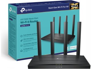 TP-Link Archer AX12 Next-Gen WiFi 6 AX1500Mbps Dual-Band WiFi Router, Gigabit LAN/WAN Ports, WPA3 Security, 4 High-Performance External Antennas, Ideal for Gaming Xbox/PS4/Steam and 4K, Plug and Play