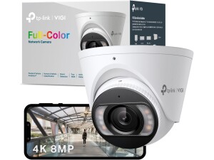 VIGI InSight S485(2.8mm) 4K 8MP Full-Color Turret Network Camera, Ultra HD CCTV Camera with RJ45 PoE Support, People and Vehicle Analytics, Human and Vehicle Classification, Two-Way Audio, Active Defence