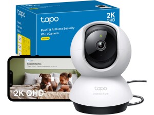 Tapo C220 2K Pan/Tilt Indoor Camera, WiFi Security Camera, AI Detections, Customizable Privacy Mode, 2-Way Audio, Night Vision, Cloud and Local Storage, Works With Alexa and Google, No Monthly Fee
