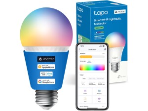 Tapo L535E E27 Smart Bulb, Alexa Light Bulb, Matter-Certified, Multicolour, 8.6W (75W), Auto Schedule and Timer, Away Mode, Dimmable, Energy Monitoring, Voice Control Via Alexa and Google Assistant
