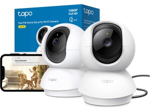 Tapo C200 2-Pack 1080p Pan/Tilt Indoor Camera, Baby Monitor, Motion Detection, Customizable Privacy Mode, 2-Way Talk, Night Vision, Cloud and Local Storage, Works With Alexa and Google, No Monthly Fee