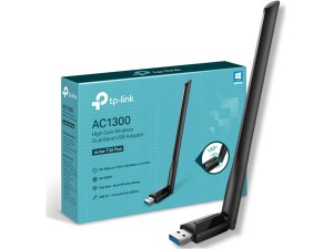 TP-Link Archer T3U Plus AC1300 USB WiFi Dongle Black, Dual Band 3.0 USB WiFi Dongle for PC, Two High-Gain Antennas Built in One, MU-MIMO, Windows 11/10/8.1/8/7XP, Mac OS, Easy Setup