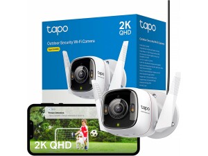 Tapo C325WB Outdoor Security Camera WiFi, 2K QHD, Colour Night Vision, No Monthly Fee, AI Motion Detection (Person/Pet/Vehicle), IP66 Weatherproof, PoE and Wireless, Works with Alexa and Google