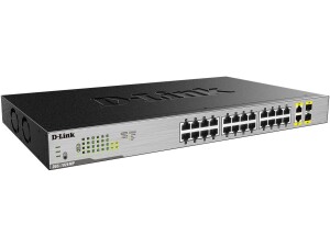D-Link DGS-1026MP 26-Port Gigabit Unmanaged Max PoE Switch, 24 10/100/1000 Mbps PoE ports and 2 Gigabit combo uplink ports, PoE budget of 370W, Hub, Internet Splitter, Metal, Plug and Play