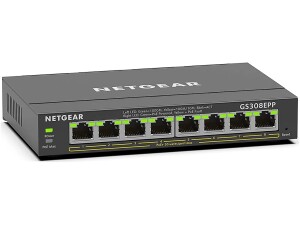 NETGEAR 8 Port PoE Switch (GS308EPP) | Managed Gigabit Network Switch | Ethernet Splitter | 8 x PoE+ @ 123W | Desktop or Wall Mount