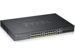 Zyxel 24 Port PoE Switch | Smart Managed | Gigabit Network Ethernet Switch | 24x GbE PoE+ with 375W Budget + 4x SFP GbE Combo Ports | Rack Mount | Smart Fan | Hybrid Mode Nebula Cloud | GS1920-24HPv2