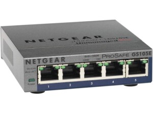 NETGEAR 5 Port Gigabit Ethernet Switch (GS105E) | Managed Network Switch | Ethernet Splitter | Desktop or Wall Mount