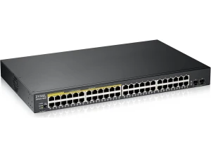 Zyxel 48 Port PoE Switch | Smart Managed | Gigabit Network Ethernet Switch | 24x GbE + 24x PoE+ with 170W Budget + 2x SFP GbE Slots | Rack Mount | Smart Fan for Silent Operation | GS1900-48HPv2