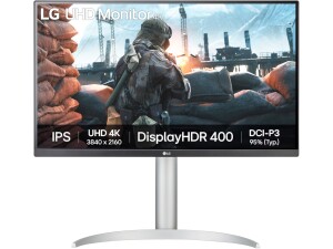 LG UHD Monitor 27UP650K 4K IPS 27 inch, 60Hz, 5ms, DCI-P3 95%, DisplayHDR 400, High Resolution Content Creation Display, Built-in Speakers, HDMI, DisplayPort, White