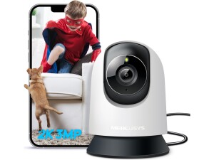 MERCUSYS MC210 Indoor Camera,2K 3MP,TP-Link Security Camera,Pet Camera,Baby Monitor,Smart Detection,Night Vision,Full Coverage,2 Way Audio,APP Control,Google Home/Alexa,No Monthly fee