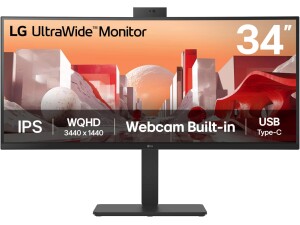 LG Electronics Curved UltraWide Monitor 34BA85QE, 34 Inch, QHD 1440p, 60Hz, 5ms Response Time, IPS Panel, HDMI, DisplayPort, USB-C (Black)