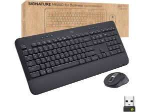 Logitech Signature MK650 Combo for Business, Wireless Mouse and Keyboard, Logi Bolt, Bluetooth, SmartWheel, Globally Certified, Windows/Mac/Chrome/Linux, QWERTY UK English - Black